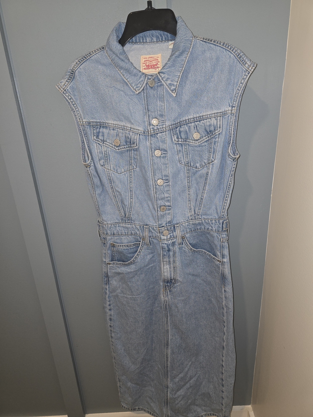 Levi's Light Blue Denim  One-Piece Sleeveless Dress
